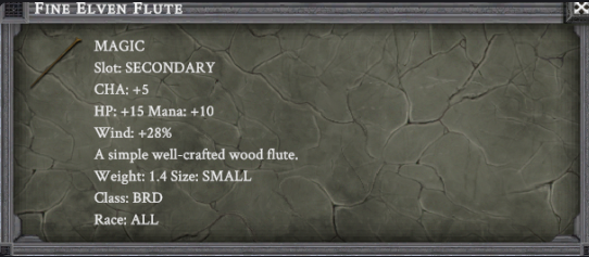 FINE ELVEN FLUTE in-game item card